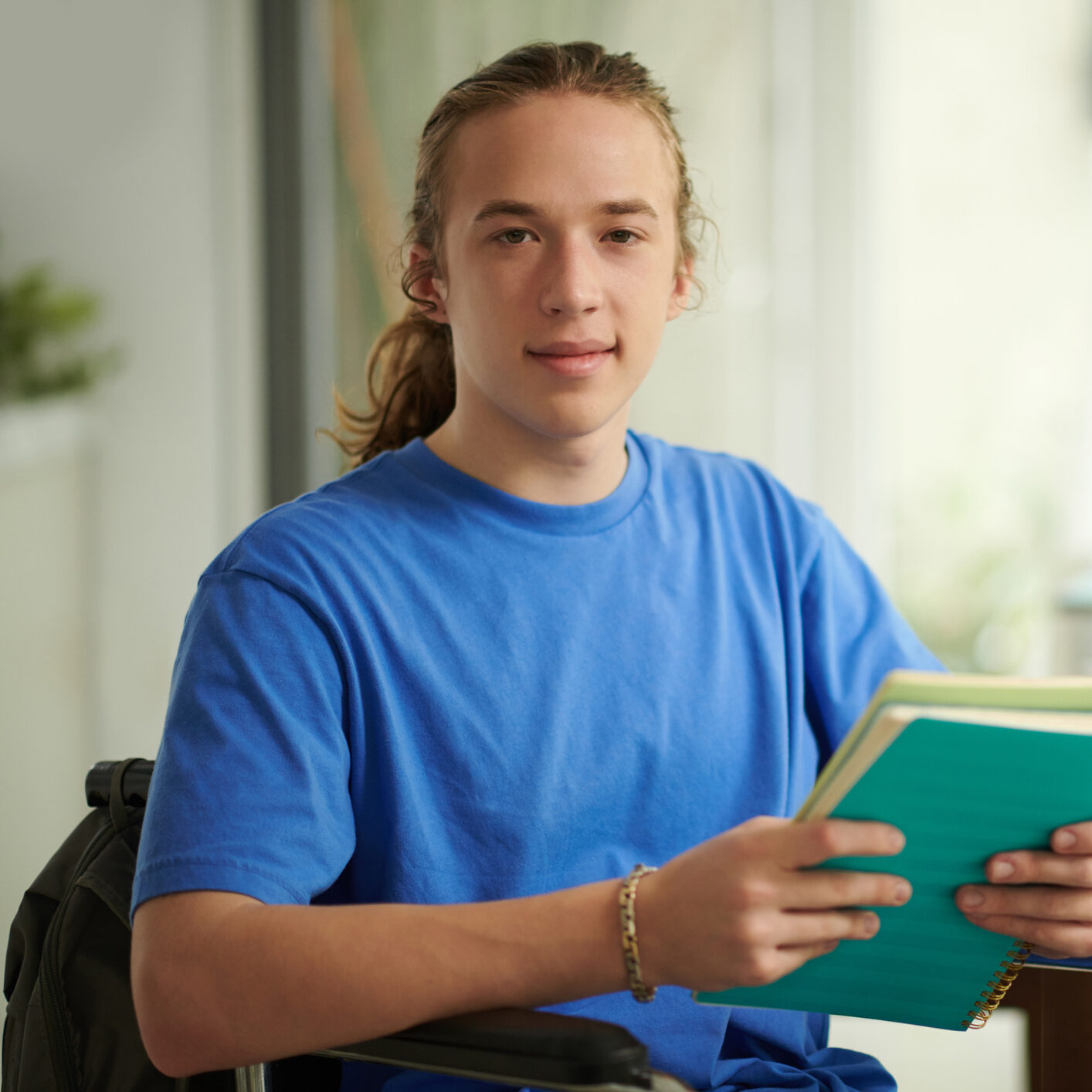 Student with Disability Studying in Library